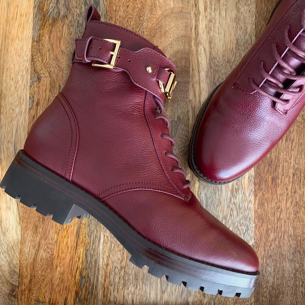 New✨ MICHAEL KORS Lace Up Leather Combat Boots (Sz 7.5)
